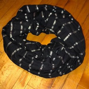 Black and metallic striped scarf
